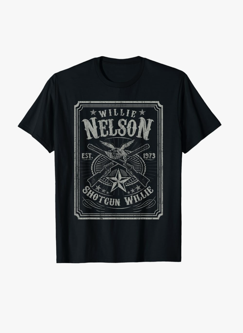 Retro Shotgun Willie Tee, 2 Pcs (M and L)
