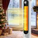 HETRAROOT Outdoor Heaters for Patio w/4 Modes, 350Sq.ft 1S Heating, 1500W PTC Ceramic Electric Patio Heater, Overheating & Tip-Over Protection, 70° Oscillating Space Heaters for Indoor Use Large Room