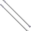 AIZESI Spring Tension Curtain Rod Short Tension Rod (Silver,12" to 19"-2Pcs)