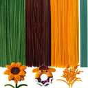 300Pieces Sunflower Color Pipe Cleaners with 20Pieces Flower Stems, Pipe Cleaner Crafts for DIY Art and Craft Projects Creative Gift Party Decorations, Chenille Stems