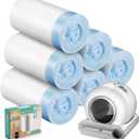 80 Count Waste Bags for Self-Cleaning Cat Litter Box, Replacement Extra Large Cat Litter Box Liners, 4 Rolls Drawstring Trash Bags for Robot, 20 x 18 Inches4 Packs/80 Counts