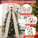 Extra Large 6ft Red Green Christmas Bows Big Christmas Tree Topper Bow Lime Green Velvet Bows Toppers for Xmas Holiday Party Decor Xmas Tree Ribbon Window Mantle Wall Door Decor Indoor Room Decoration