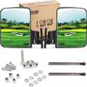 10L0L Golf Cart Side Mirrors Compatible with Yamaha Club Car EZ-GO and Others Round or Square Tube Golf Cart Roof Bracket, No-drilling Required