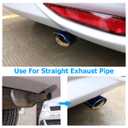 Ywdiml Stainless Steel Car Exhaust Tip, 2.5" Inlet 3" Adjustable Chrome-Plated Vehicle Muffler Finish Exhaust Tailpipe, Automotive Tail Throat Tail Pipe, Universal Fit (Curved/Golden)