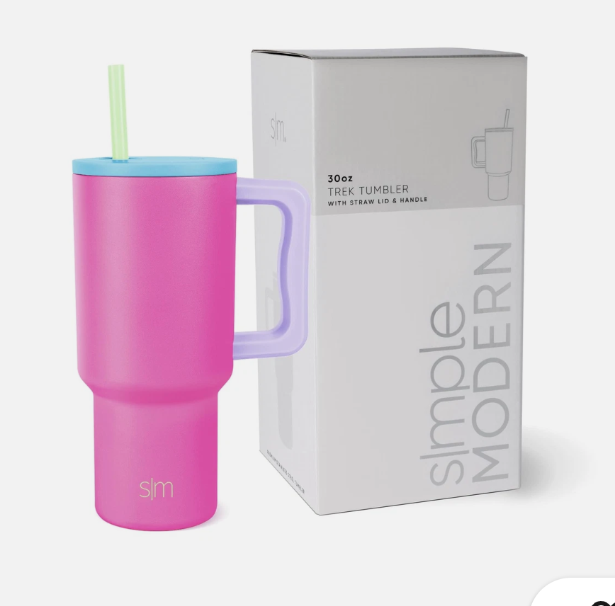 Simple Modern 30 oz Trek Tumbler with Handle and Straw Lid | Cup Holder Frien