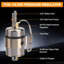 GSL392 Inline Fuel Pump & 58 PSI Fuel Filter Regulator 58 PSI LS Swap Fuel Pump EFI Conversion Fuel Filter Pressure Regulator 255LPH High Pressure External Pumps 6AN Fittings 400-939 GSL392-400-939