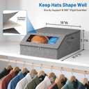 AOODA Sturdy Hat Storage for Baseball Caps, Holds up to 24 Caps Clear Hat Organizer for Closet, Bedroom, Wide Hat Box with Cardboard (Slate Grey)