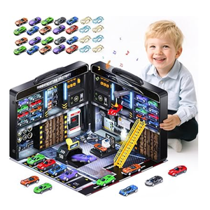 Car Toys Gifts for 3 4 5 6 Year Old Boys, Suitcase Auto Repair Toys Include 20 PCS 1:64 DieCast Vehicles, Car Toys With Spray, Light & Sound, Ideas Birthday Gifts Toys For 3 4 5 6 Year Old Boys