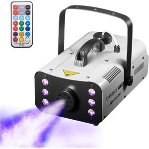 Fog Machine 900 Watt with 6 LED Lights and 2-in-1 Wireless Remote, Professional Stage Smoke Machine for DJ Halloween Parties Wedding