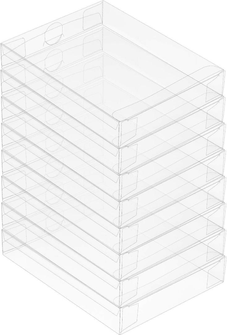 50 Pack Clear Plastic Transparent Crystal Boxes Greeting Card Photo Storage Cases Fold Design Protects Boxes (A2: 4.53 x 1.02 x 5.91 Inch)