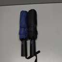 46 Inch Compact Umbrellas for Rain - Travel Small Umbrella - Automatic Folding Umbrella - Windproof Portable Umbrella, Double 10-rib ((2 pack)black+blue)