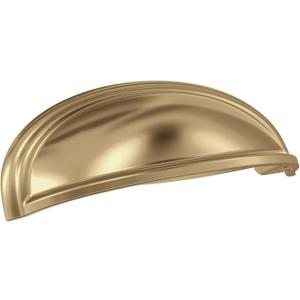 Amerock | Cabinet Cup Pull | Champagne Bronze | 3 in. (76 mm) & 4 in. (102 mm) Center-to-Center Drawer Pull | Ashby | Kitchen and Bath Hardware | Furniture Hardware