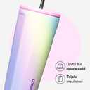 Corkcicle Cold Cup Insulated Tumbler with Straw - Keeps Drinks Cold for 12 Hours - Triple-Insulated Stainless Steel - Leak-Resistant Lid - Summer Drinkware Gift - 24 oz - Rainbow Unicorn