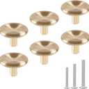 NEGS 1.57-inch Brushed Bronze Cabinet knobs Dresser knobs Drawer knobs Golden Cabinet knobs Brushed Bronze Cabinet Clearance Knob 6-pcsk (Solid 43g)