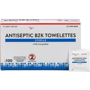 Balego Antiseptic Wipes, Benzalkonium Towelette Bzk, First Aid, Individually Packaged, 5 X 7 Inch, 100/box, 100 Count