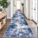 IOHOUZE
Abstract Runner Rug 3x18 Ft Washable Runners for Hallways, Non Slip Kitchen Runner Printed Faux Wool Entryway Runner Indoor, Modern Abstract Floor Carpet for Hall Stair, Navy/Grey