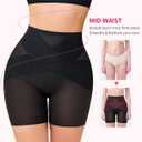 Gotoly Shapewear Tummy Control Mid-Waist Body Shaper Shorts Butt Lifting Panties Shapewear Shorts (Black, S)