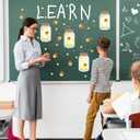 48 Pcs Mason Jar Bulletin Board Cutouts Colorful Mason Jar Classroom Cutouts Summer Bulletin Board Decorations for Hawaii Welcome Party Classroom, 16 Styles