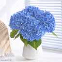 MARTINE MALL 4Pcs 21in Hydrangea Artificial Flowers, Latex Real Touch Hydrangeas Lifelike Large Hydrangea Flowers for Home Decor Party Arrangements Wedding Bouquets Centerpieces (Dark Blue)