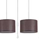 2 Pack Plug in Pendant Light, Hanging Light with 15Ft Clear Cord, On/Off Switch, Coffee Fabric Lamp Shade, Hanging Light Fixture for Bedroom, Kitchen