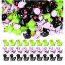 100 Pcs Halloween Mini Resin Ducks Funny Tiny Duck Figurines Bulk Ghosts Skeletons Patterns Ornament for Halloween Party Favors Goodie Bag Fillers Garden Micro Landscape Dollhouse DIY Craft