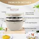 4-1 Colander with Bowl Set - Rotatable Colander for Kitchen (Patented), Upgraded Graters Food Strainers for Pasta Fruits and Vegetables, Funny Presents for Women, Aesthetic Kitchen Gadget - Beige