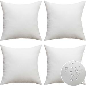 Home Brilliant White Pillow Shams Decorative Pillow Covers Outdoor for Patio Bench Garden Farm Throw Pillow Covers 20x20, 50cm, 4 Pieces, White