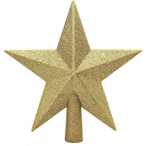 Christmas Tree Topper, 6 inch Glitter Star Tree Topper for Christmas Ornaments Decorative Tree Star for Xmas Christmas Party, Gold