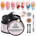 Beetles 3D Gel Nail Art Kit-1oz Clear Solid Builder Nail Gel,5 in 1 Non-Sticky Hand Sculpting Building 3D Nails for Beginner DIY Salon at Home,UV & LED Lamp Cured Needed,Crystal Orb