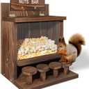Carbonized Squirrel Feeder, Large Squirrel Feeders for Outside Funny Squrrill Nuts Bar, Durable Wooden Chipmunk House Box for Corn Peanuts (brown)