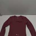 REORIA Women's Basic Lightweight Layering Sexy Slim Square Neck Long Sleeve Bodysuit Tops (Xsmall)