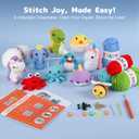 MINGOMINGO Crochet Kit for Beginners Kids - 6 Animal Amigurumi, Mother's Day Birthday Craft Gift Set, Step-by-Step Video Tutorials, 40%+ Yarn, Knitting Starter Kit for Girls Women Adults (Red)