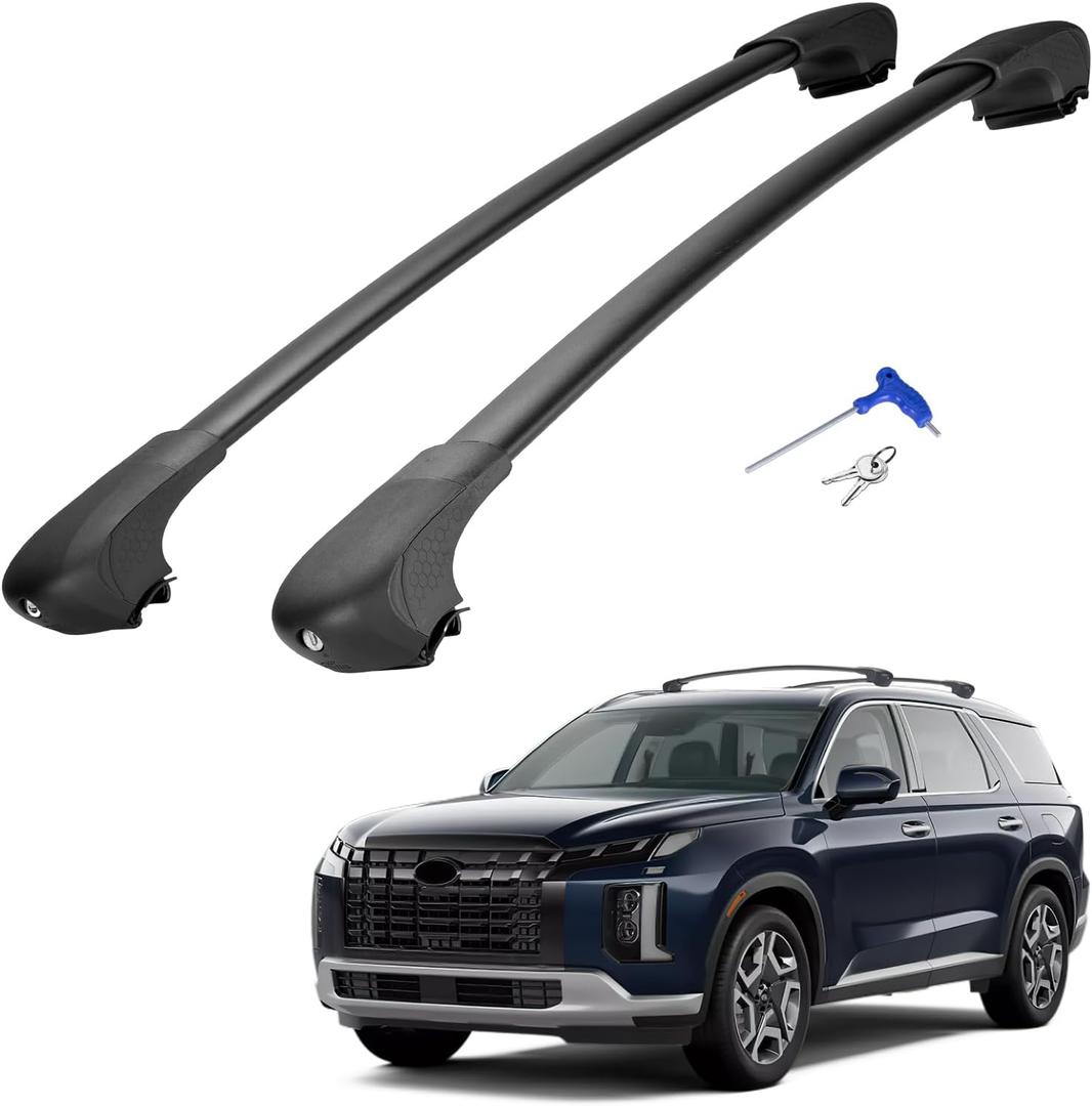 JOYTUTUS Lockable Roof Rack Cross Bars Compatible with Hyundai Palisade SE SEL XRT Limited Calligraphy 2019-2025 with Rails, Aluminum Crossbar for Cargo Bag Kayak Bike Skiboard Luggage Rack