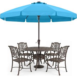 ABCCANOPY 11FT Scalloped Patio Umbrella Table Market Umbrella, Turquoise