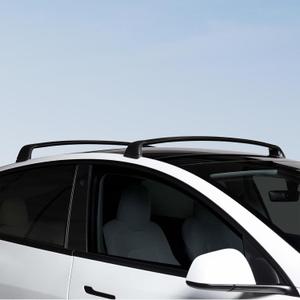 2020-2026 Cross Bars for Tesla Model Y Juniper Roof Rack, Aluminum Cargo Carrier with Quiet Anti-Noise Design for Kayak Bike Ski, Matte Black Rooftop Bars, Not for Tesla S 3 X