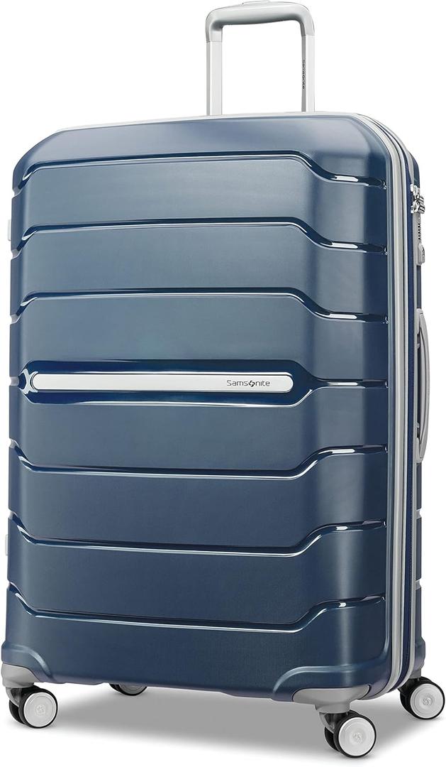 Samsonite Freeform 28-Inch Large Luggage with Dual 360 Spinner Wheels - Checked Suitcase - TSA Lock, Airline-Approved - Lightweight Durable Polypropylene Expandable Hardshell - Navy