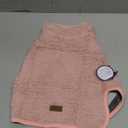 cyeollo Warm Dog Sweater Coat Jacket Thickened Thermal Sherpa Sweaters Reversible Fleece Vest Pet Clothes for Cold Weather Winter Dog Coats for Small Dogs Girl, Pink M (Medium (10-15lbs))