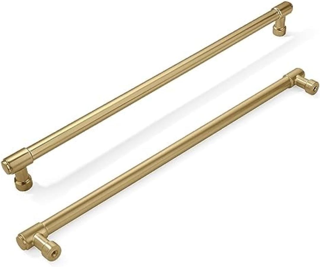 Khtumeware 6 Pack Champagne Bronze Cabinet Pulls - 10 Inch (256mm) Center to Center Heavy Duty Handles for Cabinets and Dressers - Satin Brass Finish
