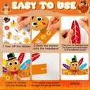 Hiawbon 30PCS Thanksgiving Turkey Craft Kits, DIY Turkey Headbands Craft Kits, Thanksgiving Turkey Hats, Fall Decoration Supplies for Thanksgiving Home