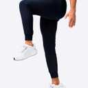 Pudolla Mens Joggers with Zipper Pockets Lightweight Sweatpants Workout Athletic Pants for Gym Running Golf (Medium, Iron Blue)