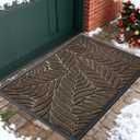 Yimobra Front Door Mat Outdoor Indoor, 29.5x17 All-Season Waterproof Door Mat Outside Entrance, All-Weather Non-Slip Outside Doormat for Garage Patio Entryway, Brown