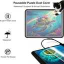 Felt Puzzle Board with Transparent Dust Cover for 500-1000 Pieces, Foldable Jigsaw Puzzle Table with Adjustable Tilting Stand & 8 Color Sorting Trays, Portable Non-Slip Mat, Gift for Puzzle Lover, Fits 500 And 1000 Piece Puzzles