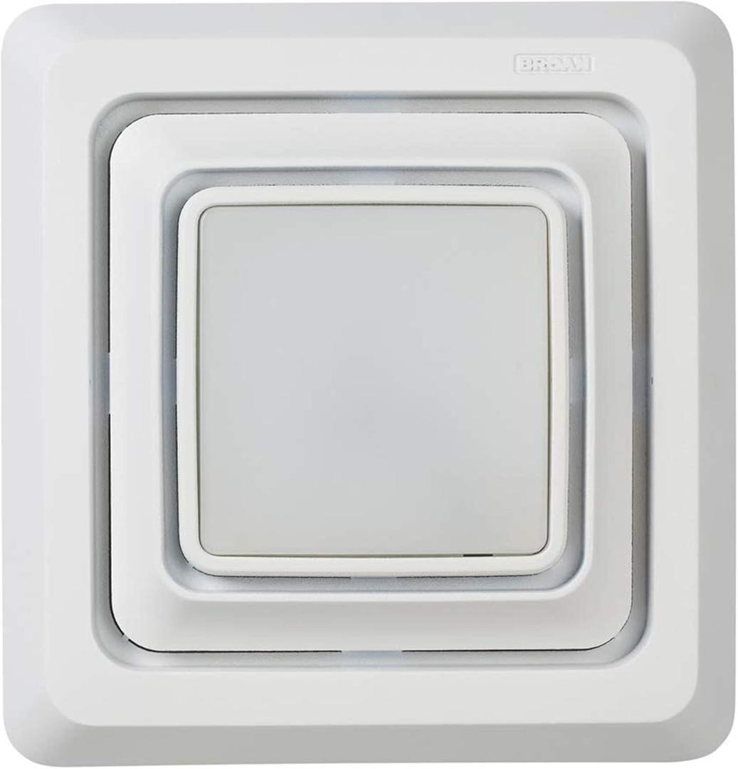 Broan-NuTone FG600S LED Lighted Grille Upgrade for Bathroom Ventilation Fans, Easy Installation , DIY, White, Square (10.25 in W x 9.75 in L)