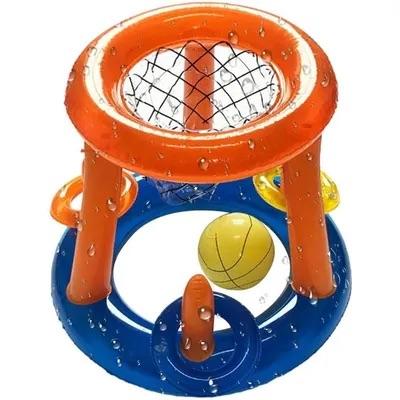 INFLATABLE 2 IN 1 GAME BASKETBALL AND RING TOSS Inflates to 21.65x19.69inches