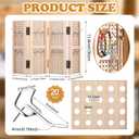 GlikCeil Pegboard Display Stand with 20 Peg Hooks for Retail Craft Shows 4 Panel Wooden Pegboard Display Stand Earring Jewelry Keychain Display Racks Vendors Events Selling Store Supplies