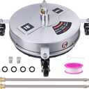 Biswing 18" Pressure Washer Surface Cleaner with 4 Wheels, Stainless Steel Power Washer Accessory for Driveways Sidewalks Patios Cleaning, 1/4" Quick Connector, 2 Extension Wand Attachments, 4000 PSI