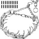 Anti-Tangle Collar, Stainless Steel Dog Collar with Quick-Release Buckle, Adjustable for Large Dogs (L-3.5mm)