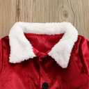 ZAXARRA Baby Christmas Clothes Boys Girls Santa Jacket Velvet Outwear Coat Long Pants with Hat Baby Santa Costume (12-18 Months, Wine Red)