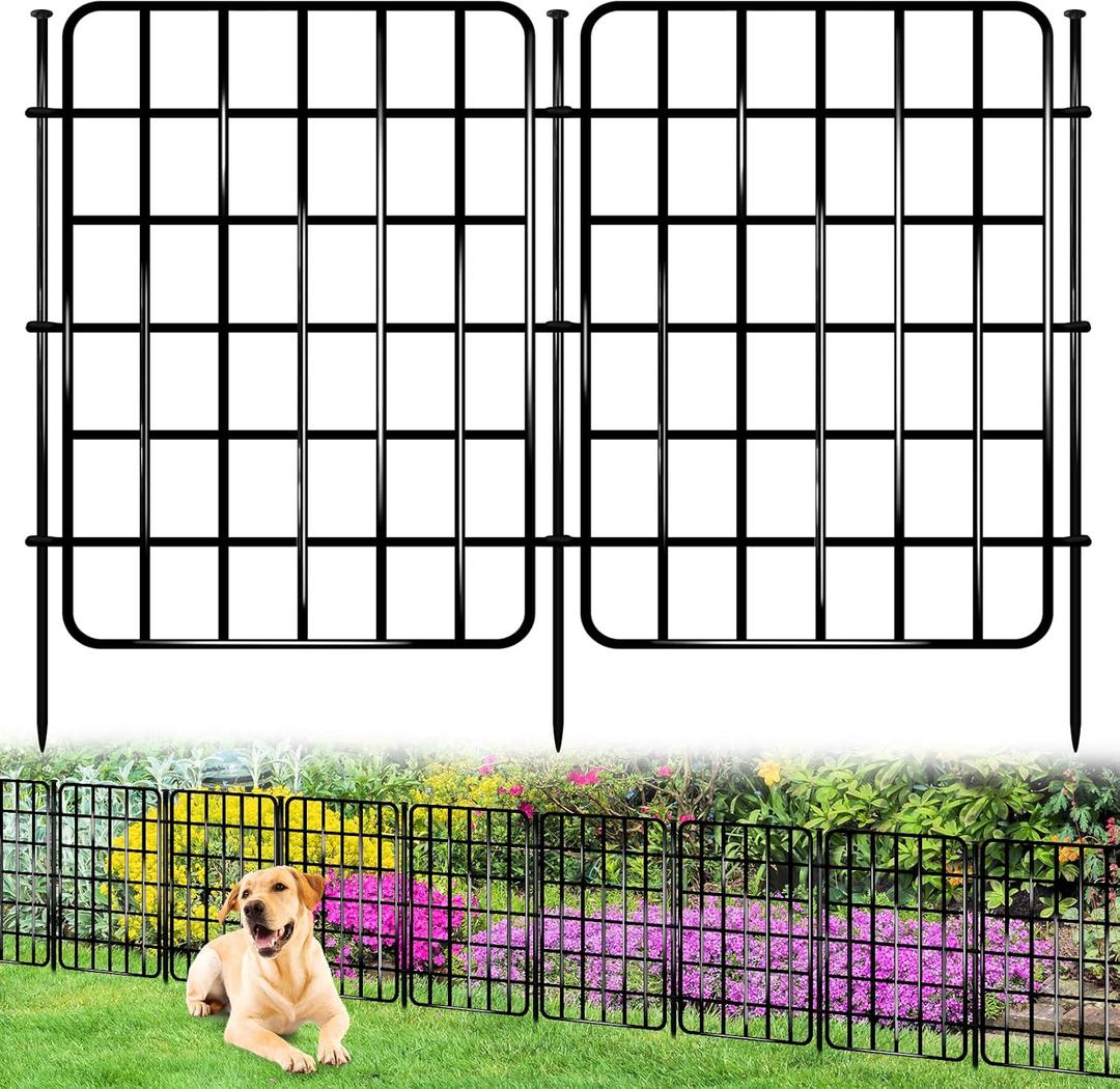30ft x 26in Garden Fence Animal Barrier, 28 Panels No Dig Fence Border, Rustproof Metal Decorative Garden Fence with Ground Stake, Flower Bed Edging Border for Dog, Rabbit, Outdoor Yard Patio Decor