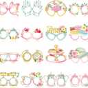 Pajean 32 Pcs Tea Party Decorations Eyeglasses Tea Time Themed Paper Glasses Supplies Floral Photo Booth Props Frame for Garden Floral Bridal Shower Birthday Party Decor Favors Supplies